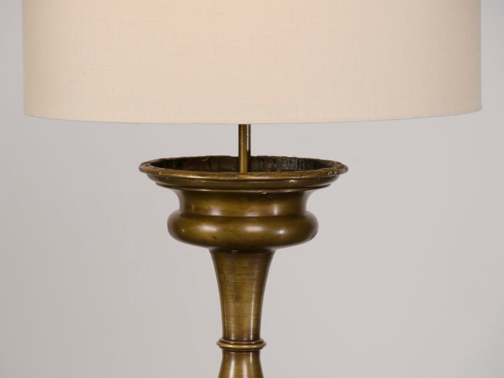 Italian A pair of striking solid bronze candle stands from Italy c.1880