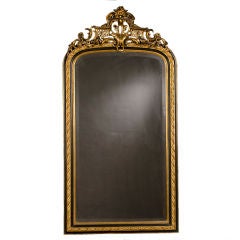 Antique A Napoleon III period black and gold mirror from France c.1870
