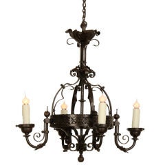 Antique A four light iron chandelier from France c.1895