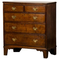 Antique A George III period oak chest of drawers from England c.1820