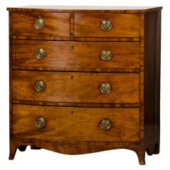 Antique A Sheraton bow front chest from England c.1820