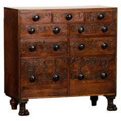 A pokerwork decorated chest from Wales c.1850