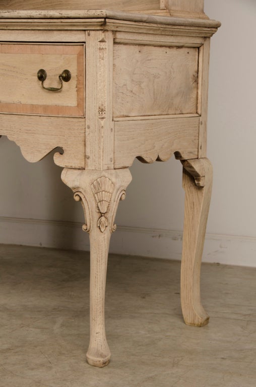 A Queen Anne style bleached oak welsh dresser from Great Britain 3