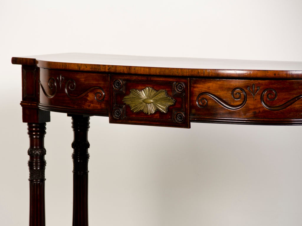 19th Century Regency Period Mahogany Console Table and Brass Mounts, England c.1830