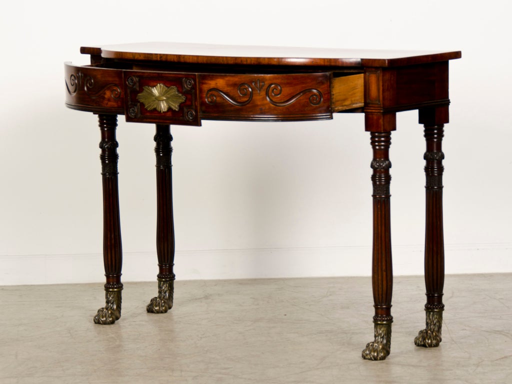 Regency Period Mahogany Console Table and Brass Mounts, England c.1830 3