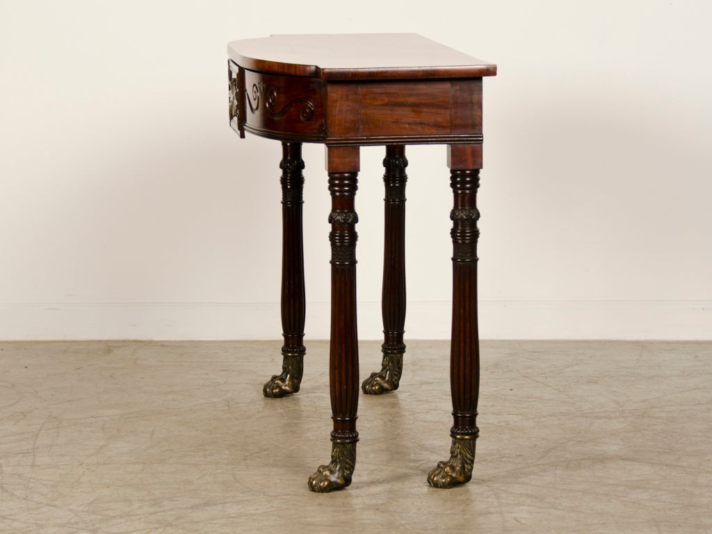 Regency Period Mahogany Console Table and Brass Mounts, England c.1830 4