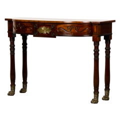 Antique Regency Period Mahogany Console Table and Brass Mounts, England c.1830