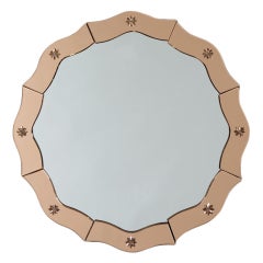An unusual Art Moderne period round mirror from France c. 1940