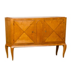 Vintage French Art Moderne Period Jules Lelue Satinwood Buffet circa 1940