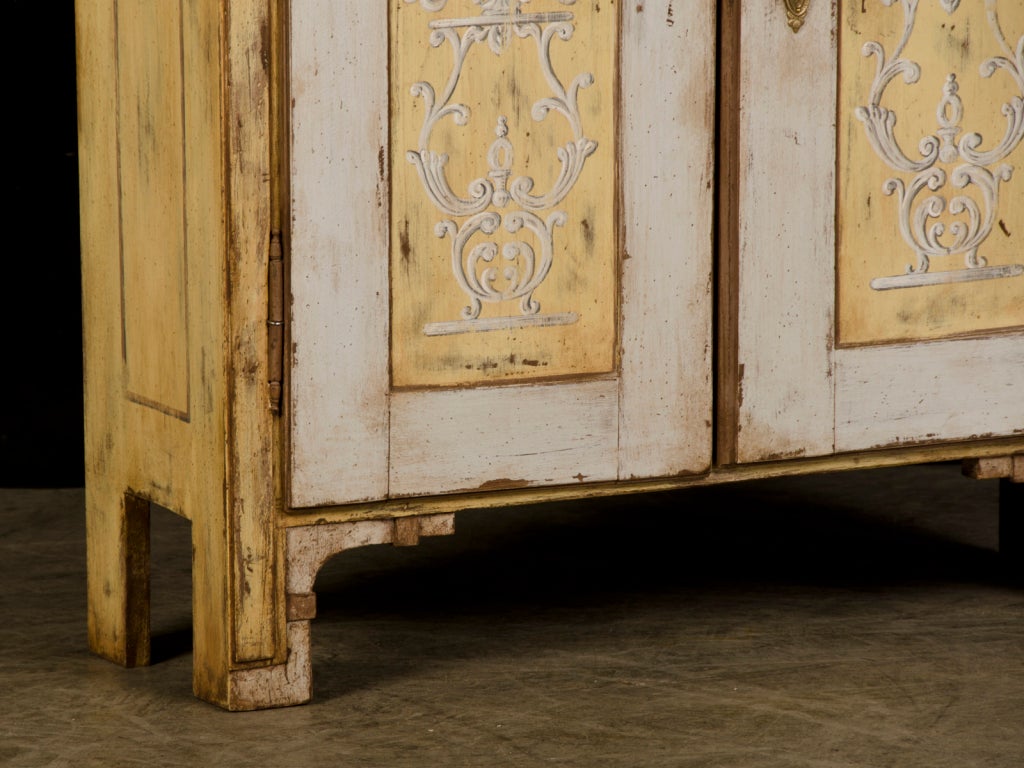 Painted A shallow two door low painted cabinet from Germany c.1825
