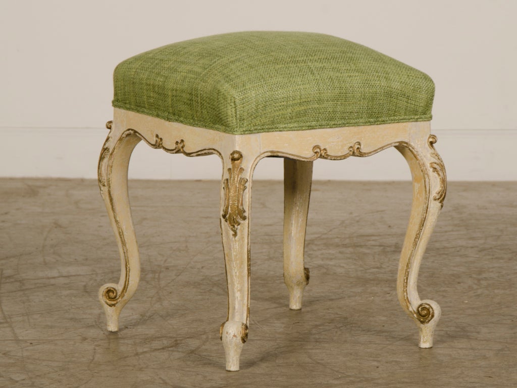 Receive our new selections direct from 1stdibs by email each week. Please click Follow Dealer below and see them first!

A pair of antique French Louis XV style square stools circa 1895 from the Belle Époque period with their original painted and