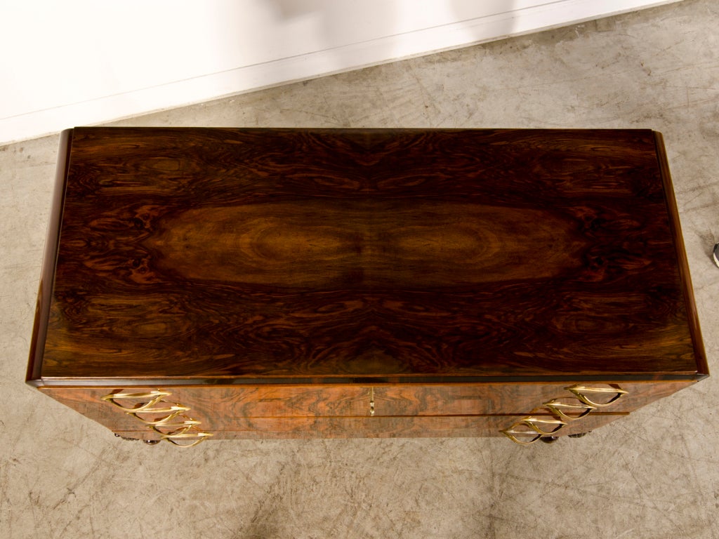 Italian An exceptional Art Moderne walnut chest from Italy c.1940