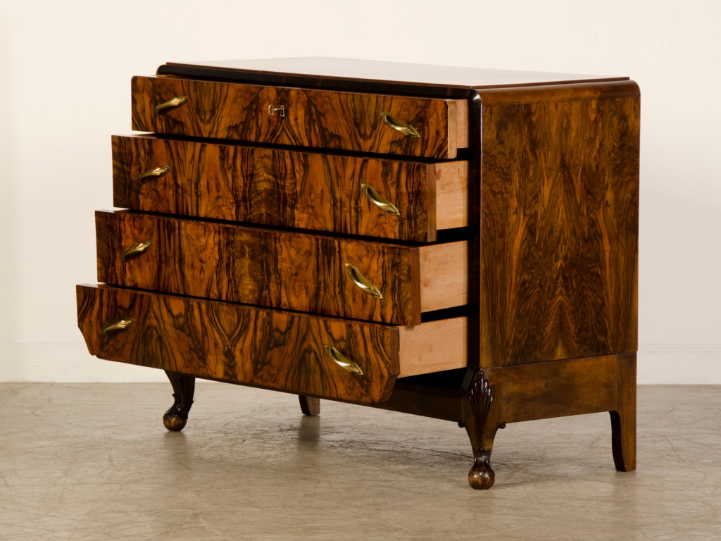 An exceptional Art Moderne walnut chest from Italy c.1940 1