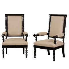 Antique A pair of Napoleon III period armchairs from France c.1870