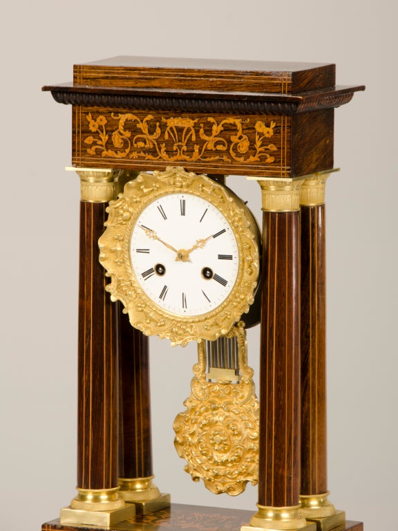 Neoclassical Charles X Period Table Clock from France c.1830