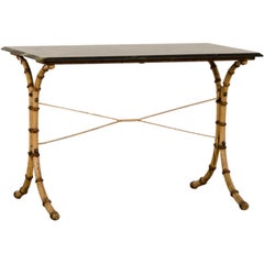 A rectangular cast iron bamboo table from France c.1900