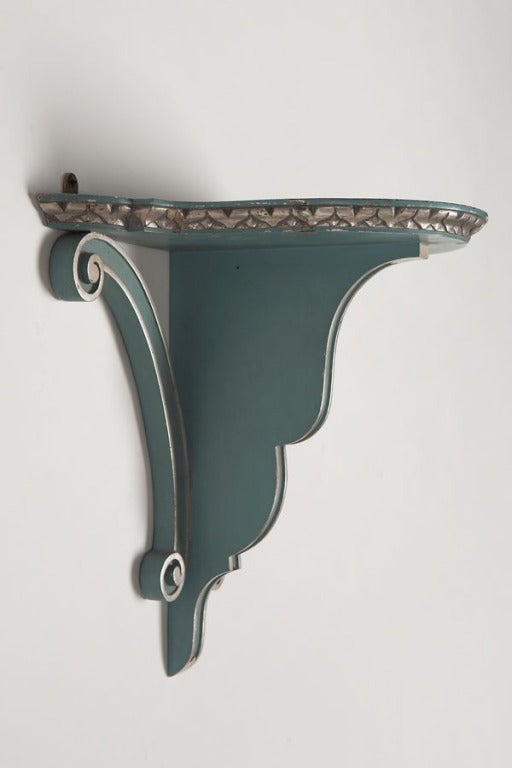 19th Century Pair of Arts and Crafts Period Painted Antique English Wall Brackets, circa 1890