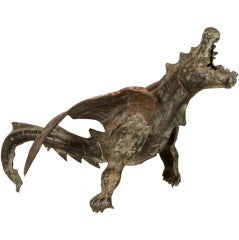 Winged Copper Model of a Dragon, Hand Made, French circa 1885