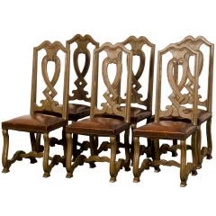 A striking set of six painted side chairs from Italy c.1900