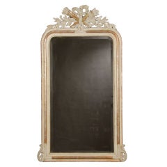 Antique A painted and gilded Louis XVI style mirror from France c.1890