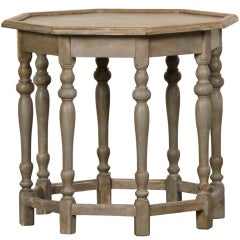 An octagonal oak painted side table from France c.1900