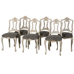 A set of Louis XV style painted side chairs from France c.1930