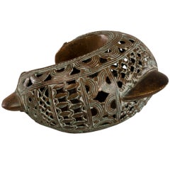 Fabulous Bronze Bangle with Intricate Open Work c.1900