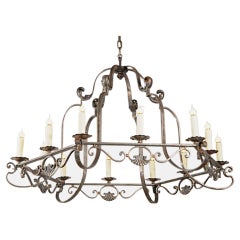 Antique Grand Scale Iron Chandelier from France ca. 1900