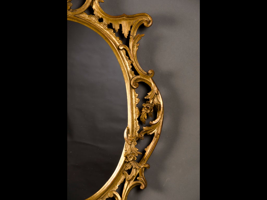 Carved A lavish George II style gold leaf frame mirror from England c.1865