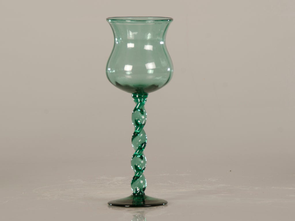 Antique French Set of Six Hand Blown Wine Glasses circa 1875 at 1stDibs