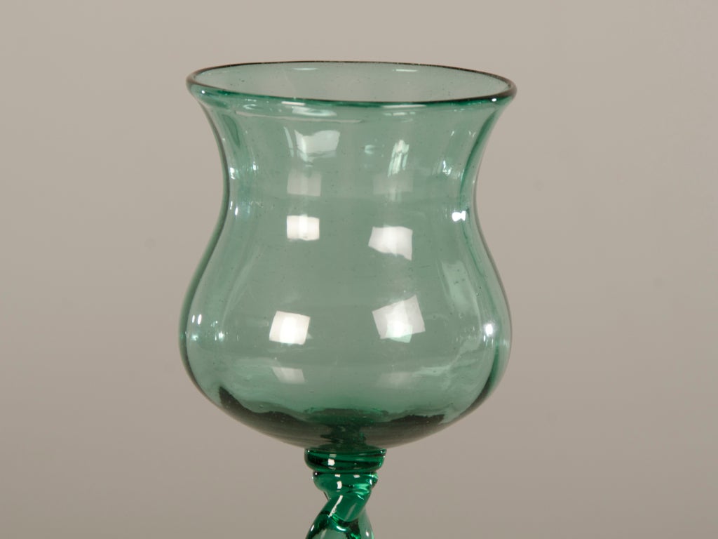 Antique French Set of Six Hand Blown Wine Glasses circa 1875 at 1stDibs