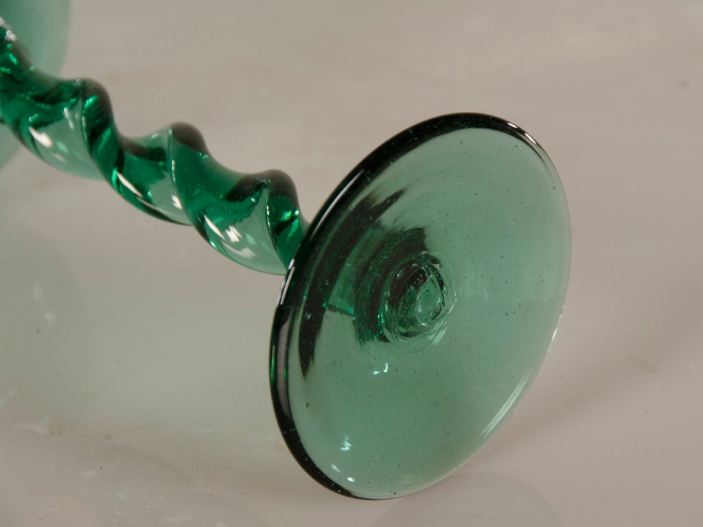 Antique French Set of Six Hand Blown Wine Glasses circa 1875 at 1stDibs