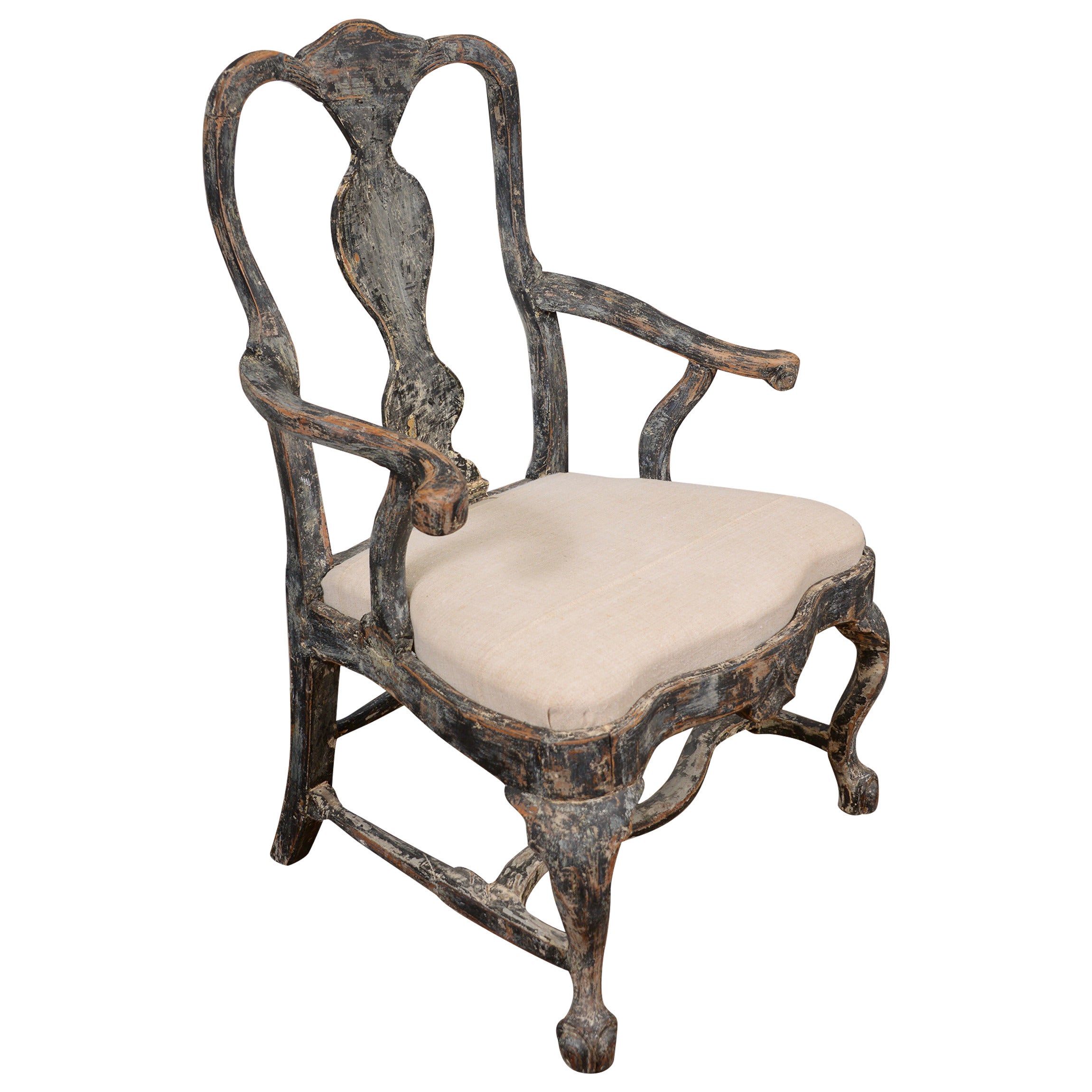 Swedish Rococo Armchair For Sale