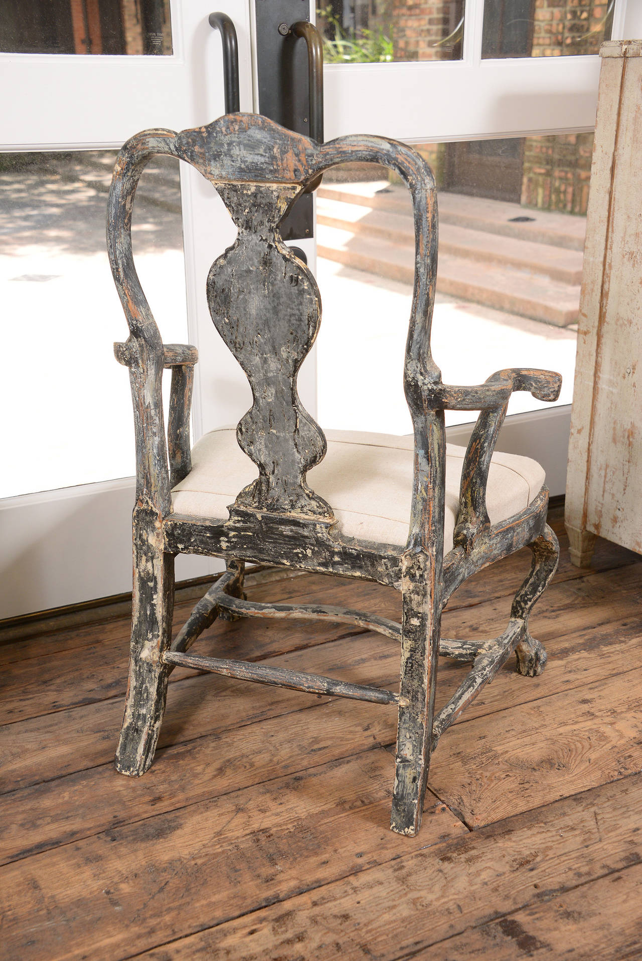 18th Century Swedish Rococo Armchair For Sale