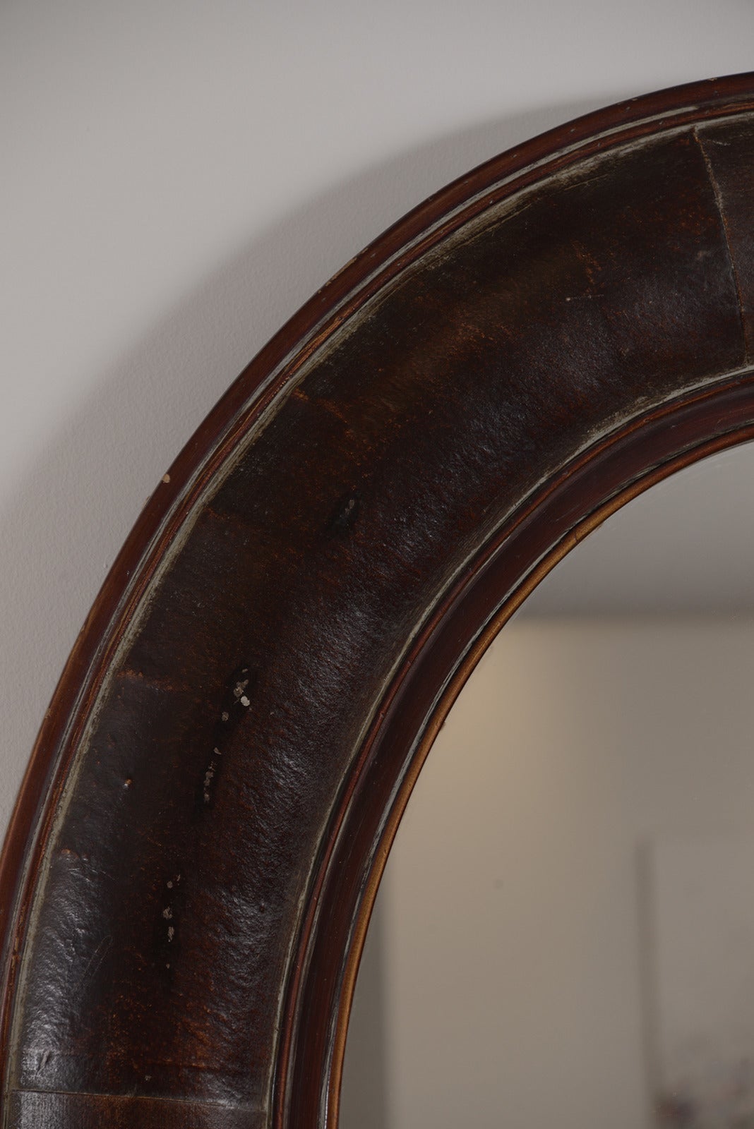 Pair of French Leather Mirrors In Excellent Condition In Houston, TX