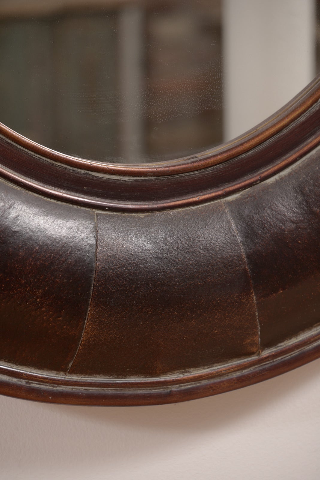Mid-20th Century Pair of French Leather Mirrors