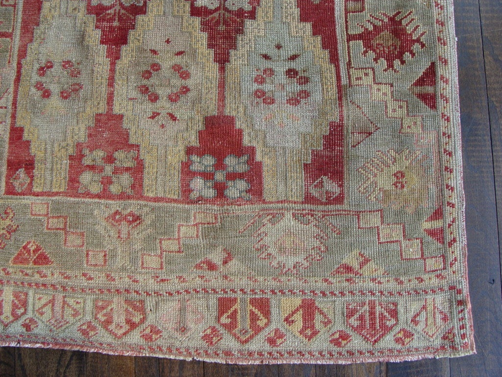 Antique Oushak runner; size 3'3" x 13'3"