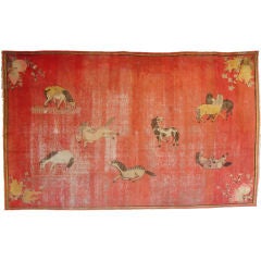 Antique Pictorial Khotan rug