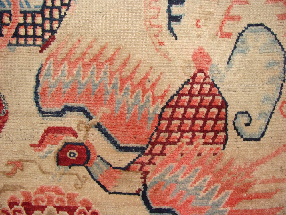 20th Century Antique Tibetan rug For Sale