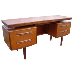 Vintage Ib Kofod-Larsen Teak & Walnut Floating Top Vanity Desk