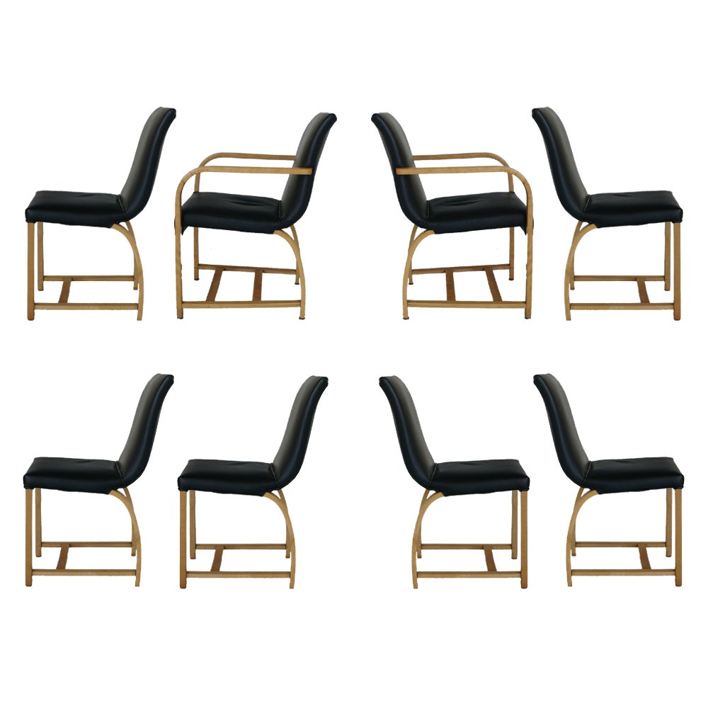 Eight Gilbert Rohde For Heywood Wakefield Art Deco Dining Chairs