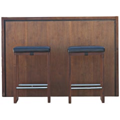 Used Pair Of Walnut Bar Stools From Maurice Villency