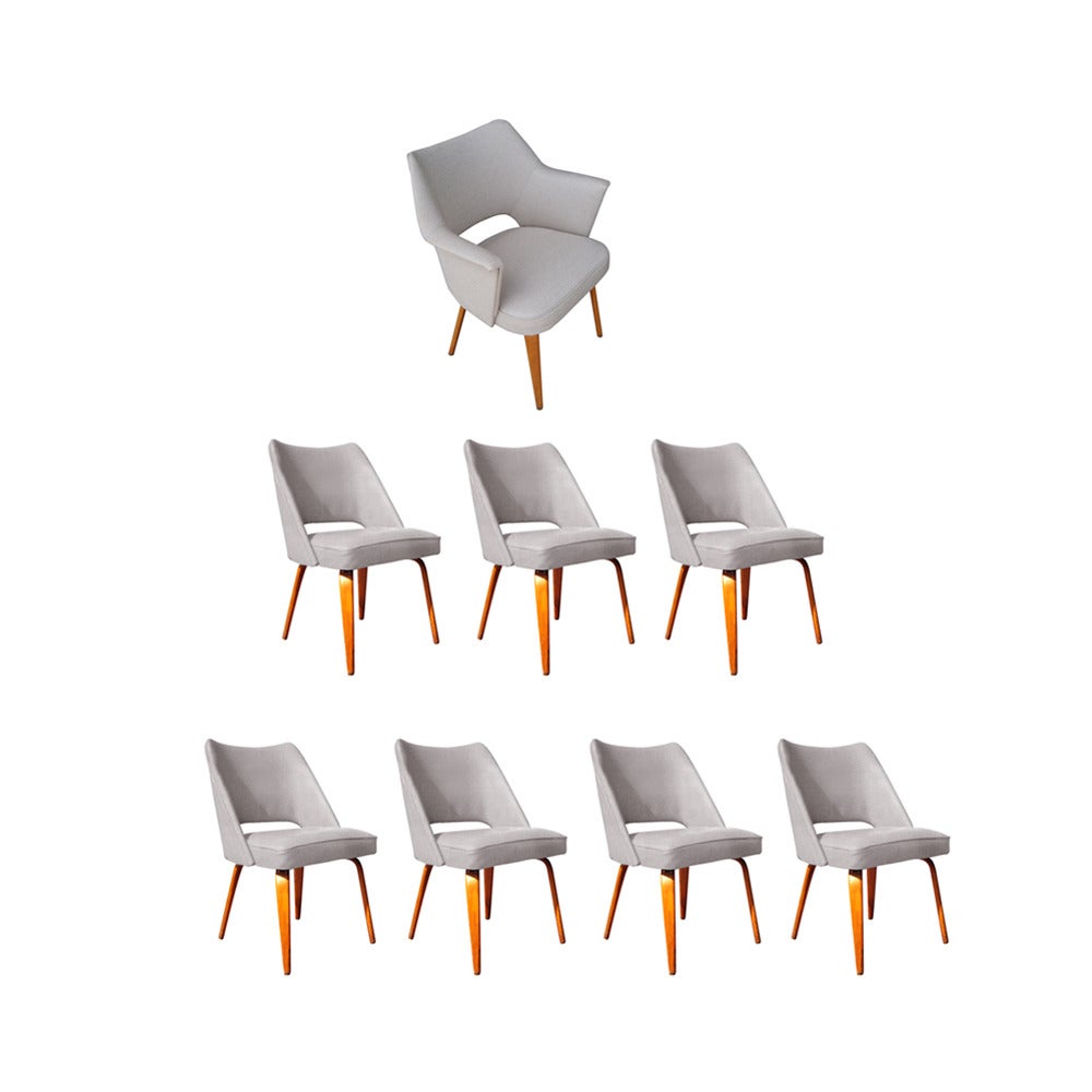 Eight Thonet Organic Style Dining Side Chairs