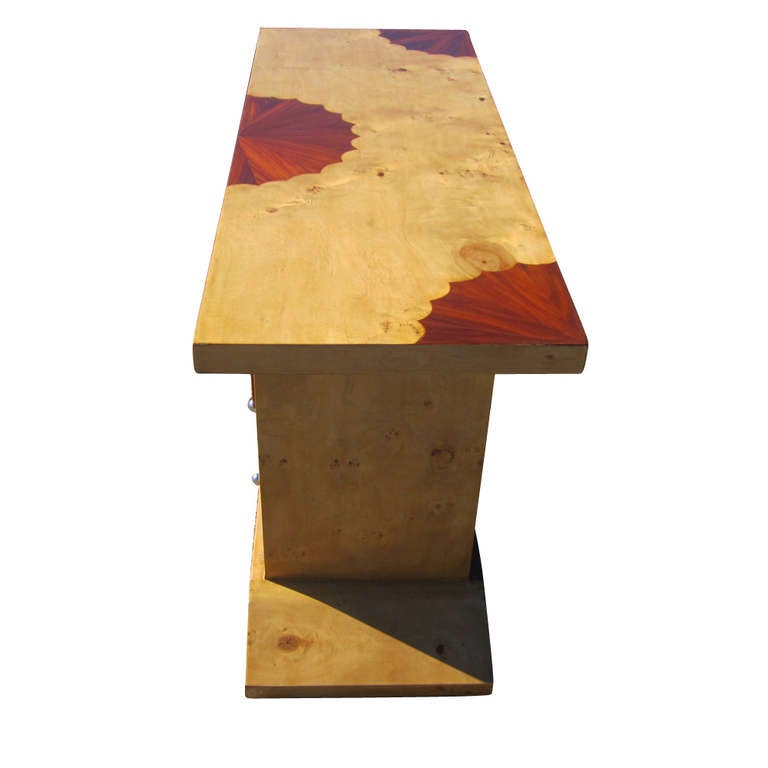 art deco console table with drawers
