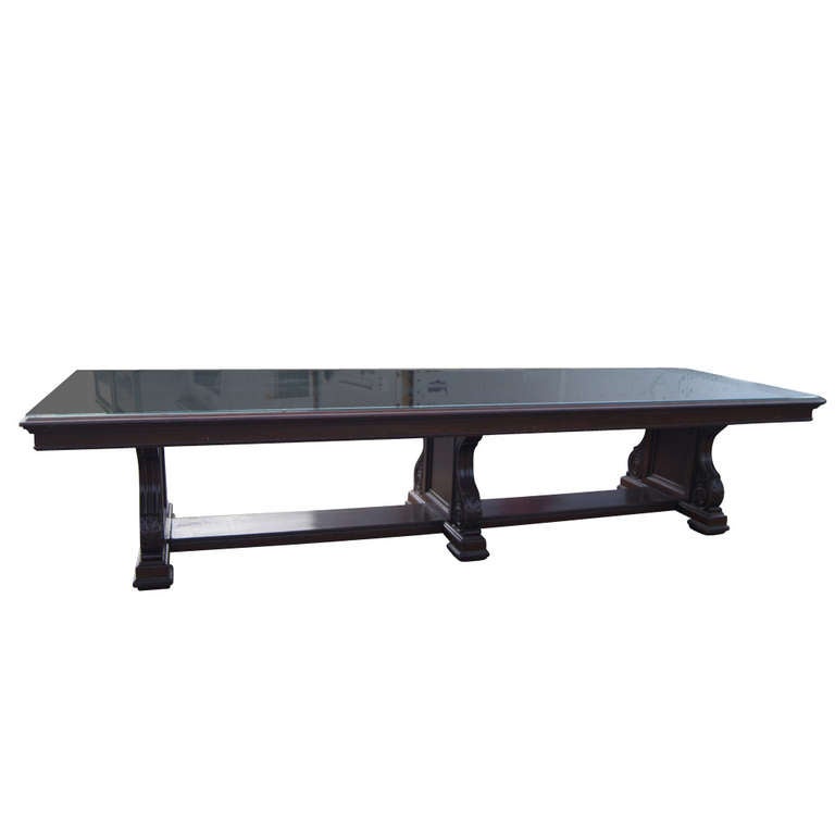 Américain 12 FT 1900s Royal Dutch/Shell Group Antique Oak Table en vente
