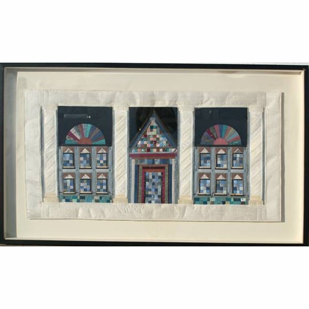 Lucinda Carlstrom Large Framed Architectural Fabric Art
