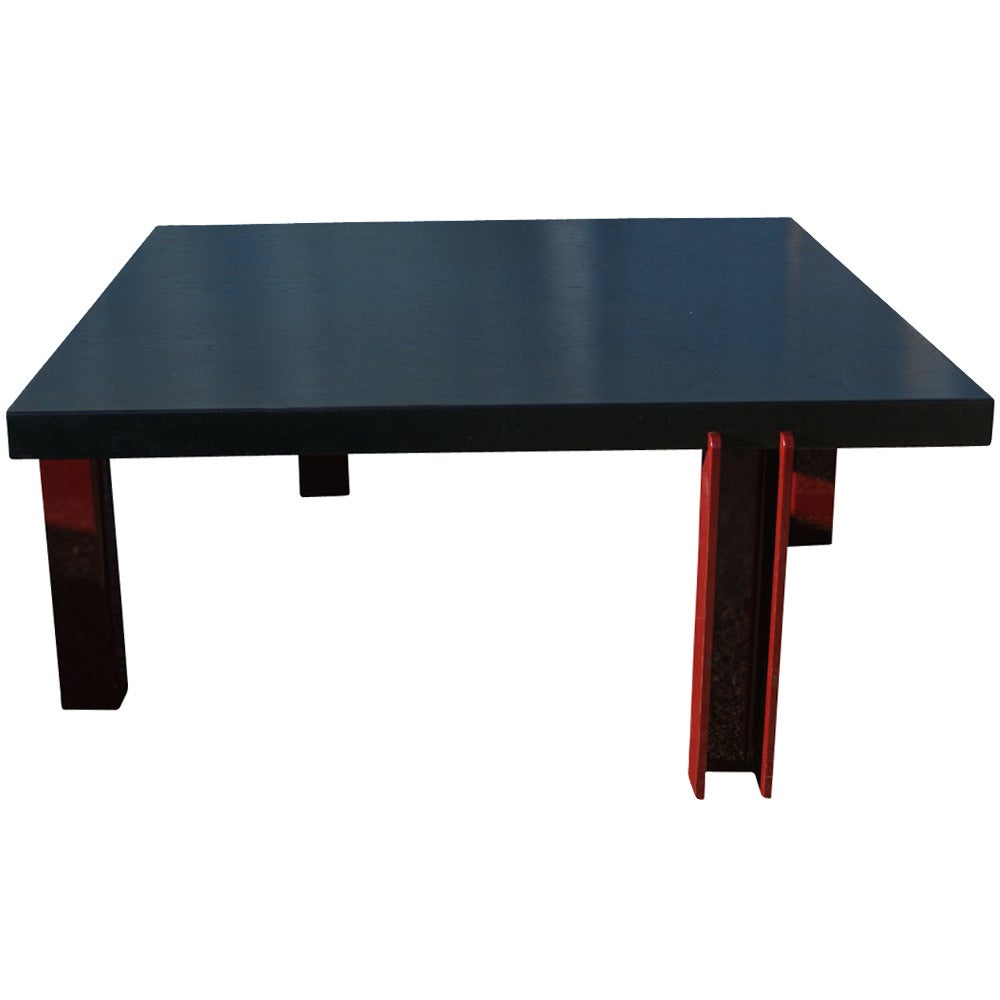 Memphis Style Ebonized Coffee Table For Sale