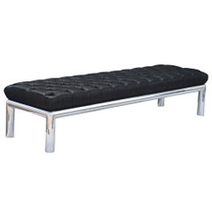 7FT John Mascheroni Chrome Tufted Bench