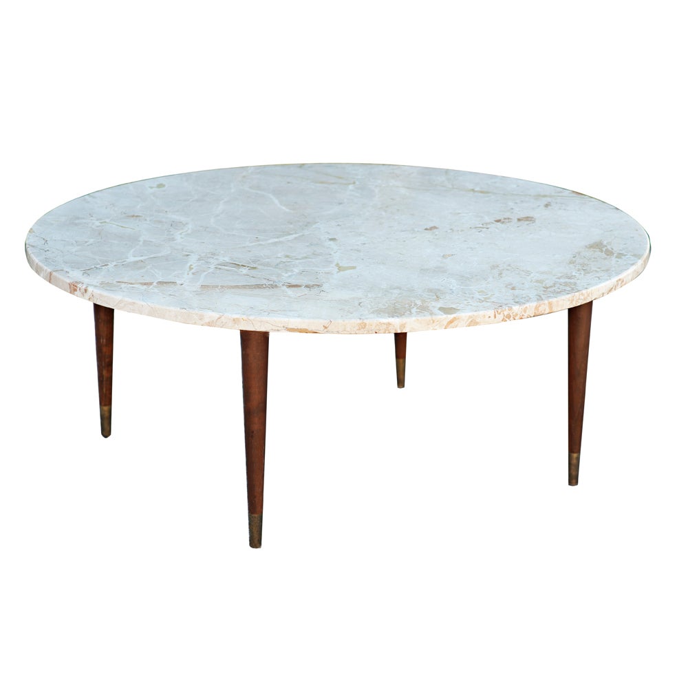 Mid Century Round Marble Coffee Table