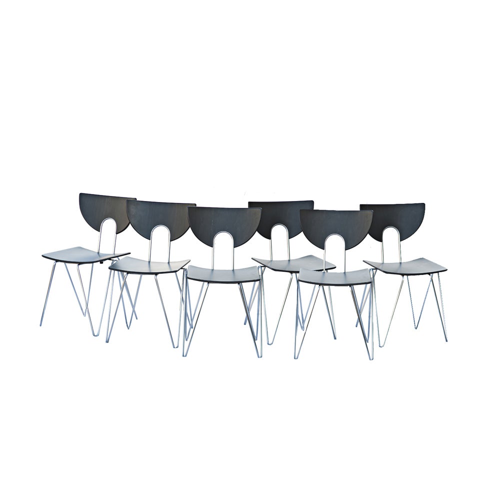 Six chaises d'appoint empilables Kusch Walter Leeman